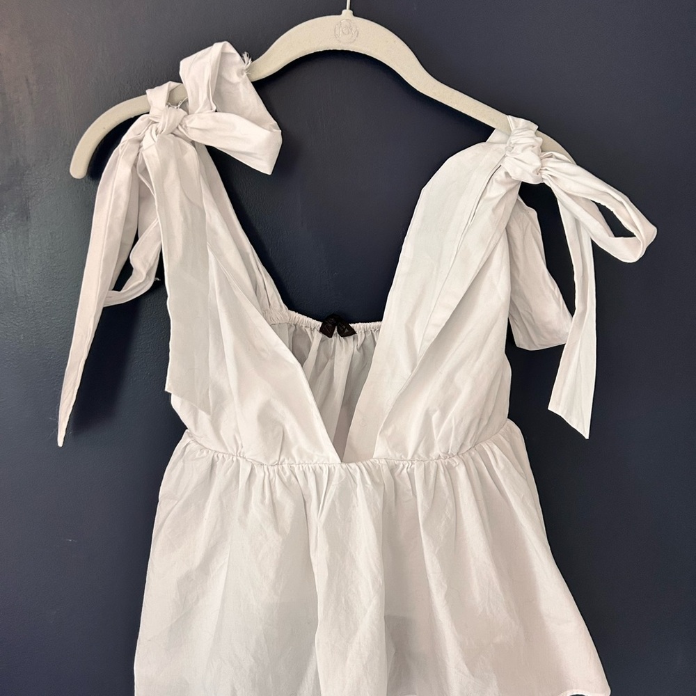 Zara White Ruffled Top